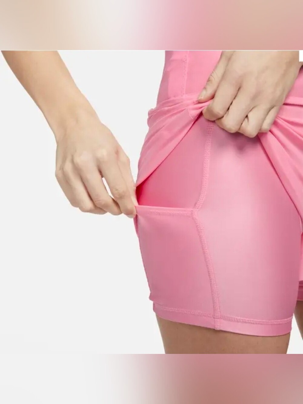 Nike Dri-FIT Swift Mid-Rise 3" 2-in-1 Running Shorts with Pockets | Pink | Women - Picture 6 of 9